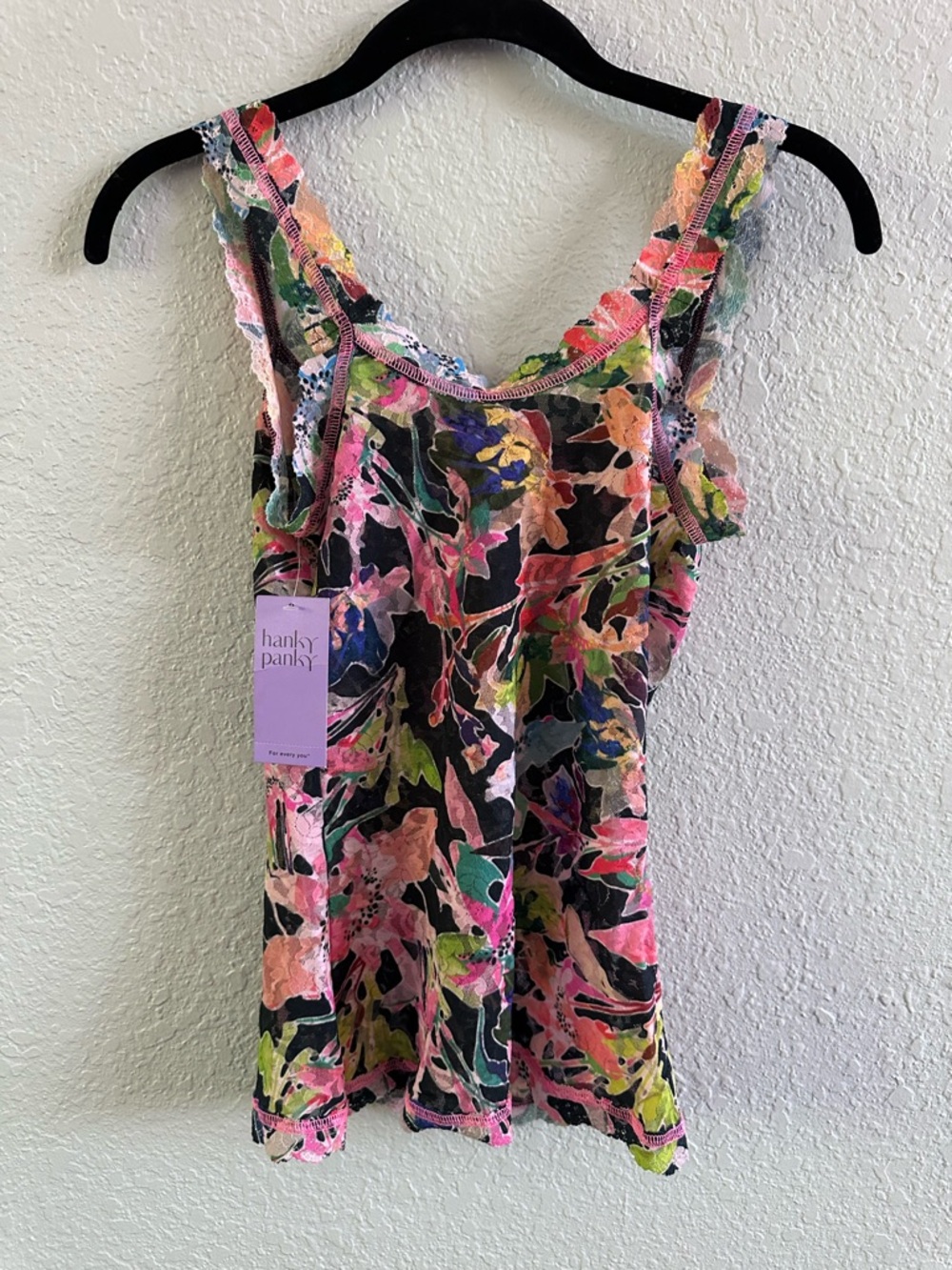 Hanky Panky Signature Lace Printed Camisole XS NWT Floral Unlined Cami